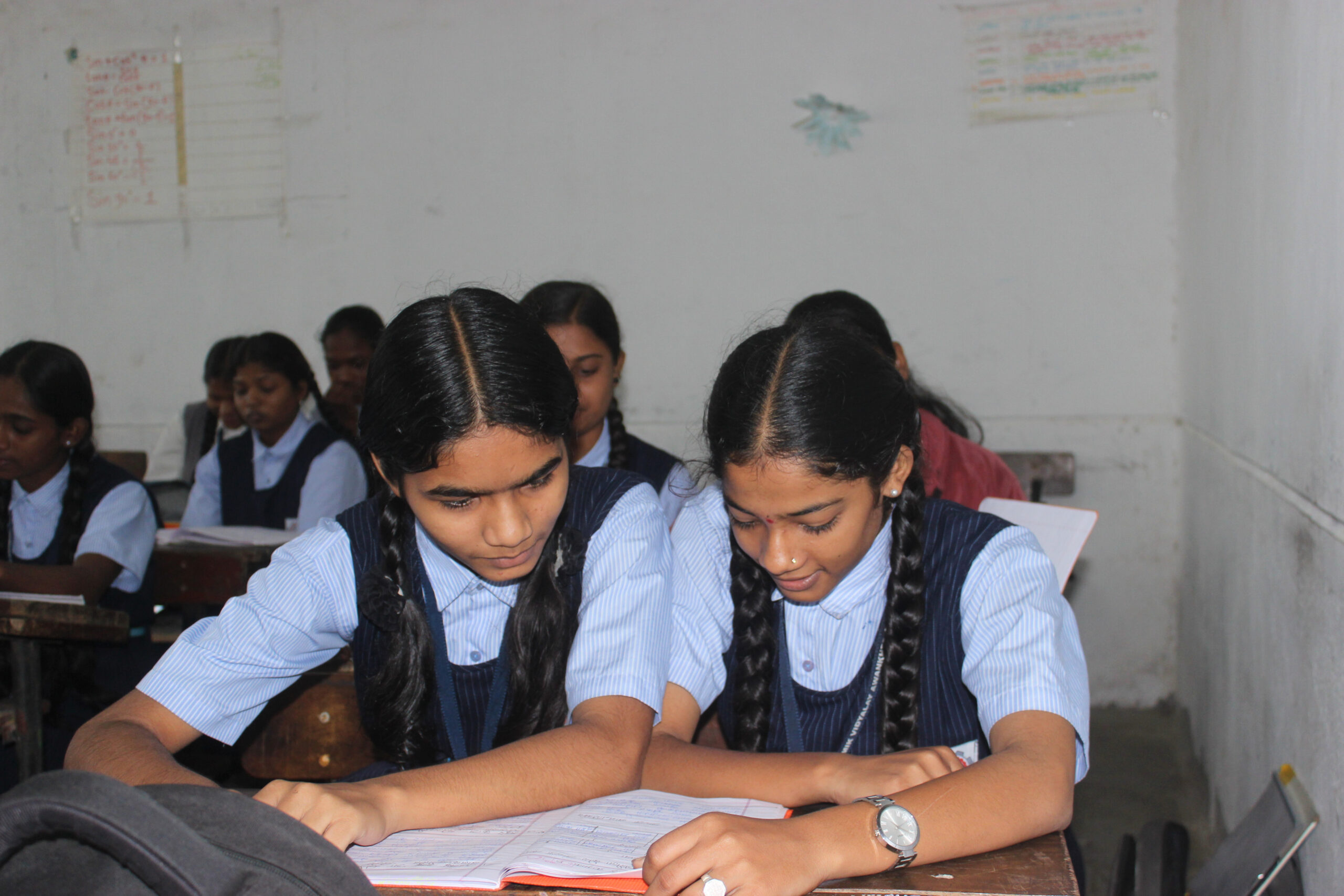 Students smiling and learning